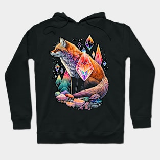 Esoteric Fox Pet Art Crystals Cute Illustration Design Hoodie